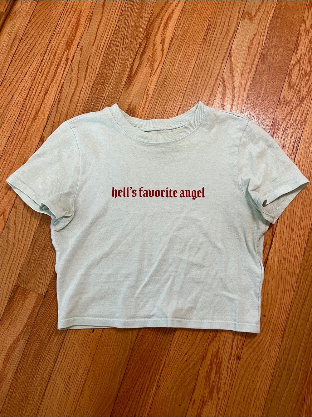 Urban Outfitters Light Mint Tee with Red Graphic